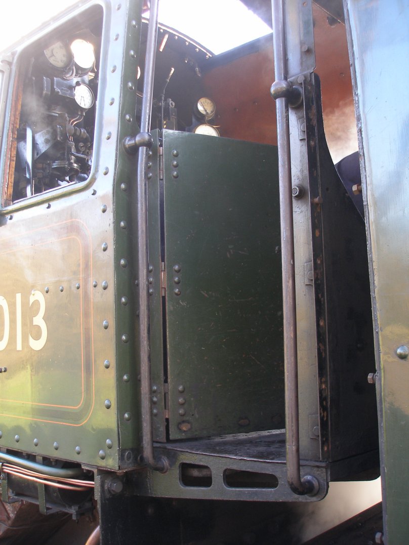 Detail shot of 70014 'Oliver Cromwell' cab door detail