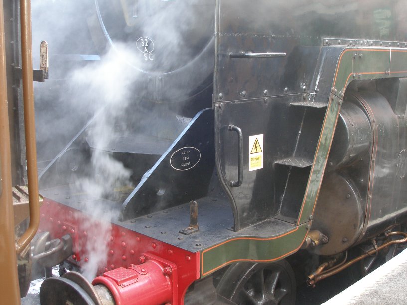 Detail shot of 70014 'Oliver Cromwell' front footplating