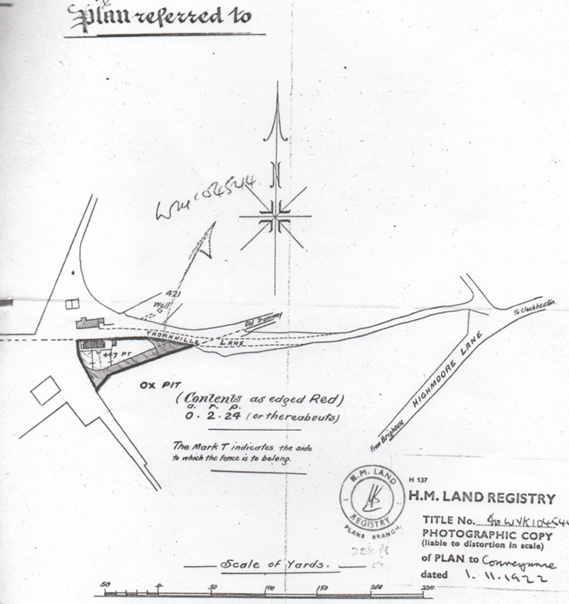 Clifton Colliery Railway - plan of houses and trackbed as sold on 1 November 1922.  