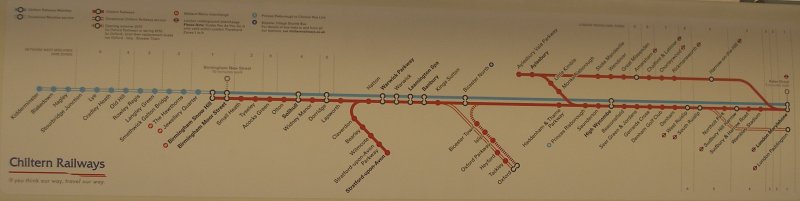 Oxford Parkway Sunday 25 October 2015: route diagram displayed in the train.