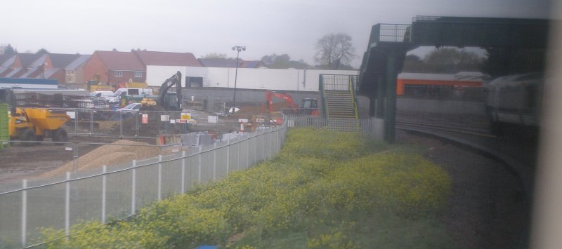 Oxford Parkway Sunday 25 October 2015: first train from London Marylebone to Oxford Parkway edges its way round the Bicester South Junction to Bicester Village chord.