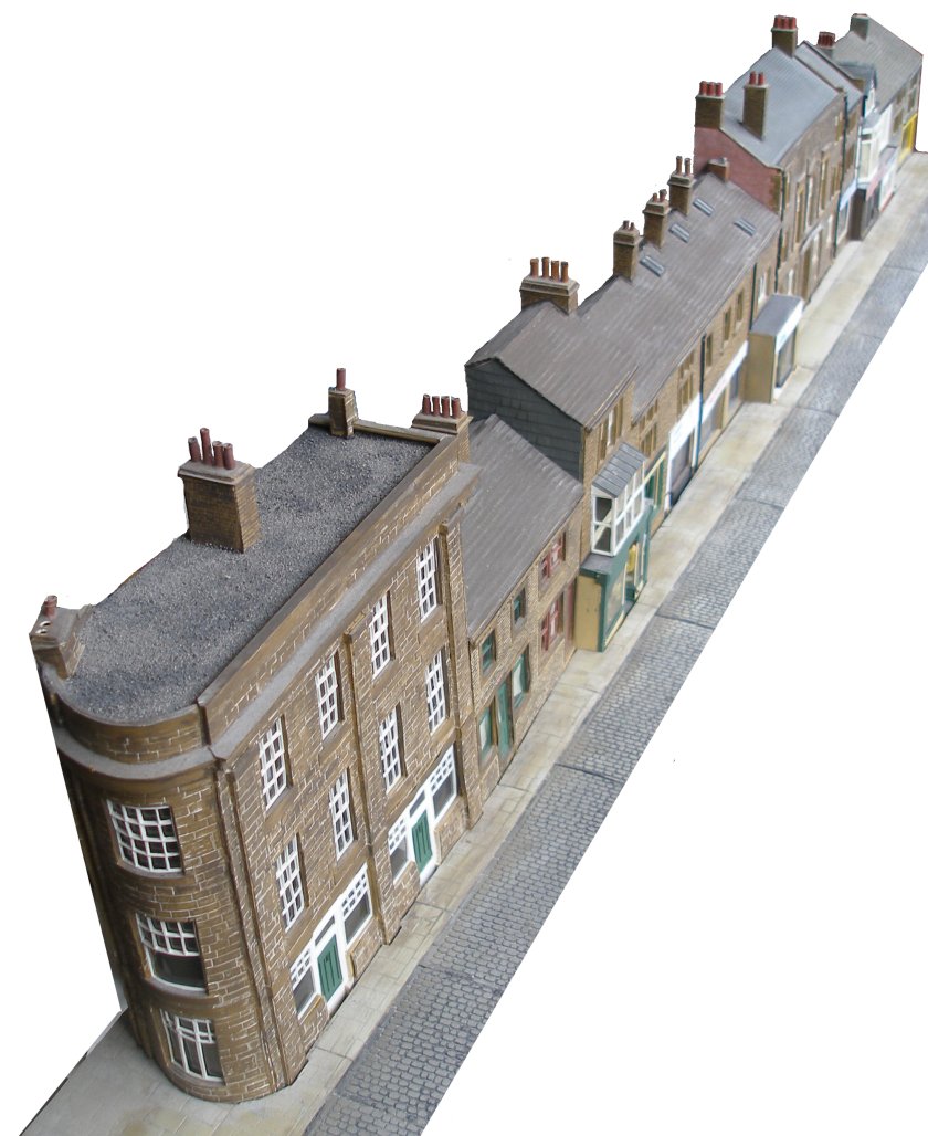 Burnley Road, Todmorden shops in 4mm scale