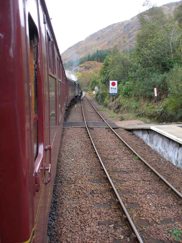 Train departing Glenfinnan