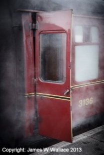 BR Mark 1 door bathed in steam at Fort William 18 October 2013 by James W Wallace