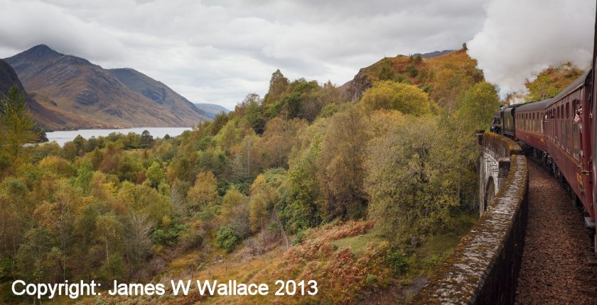 Fort William - Mallaig railway views - Glenfinnin Viaduct and loch