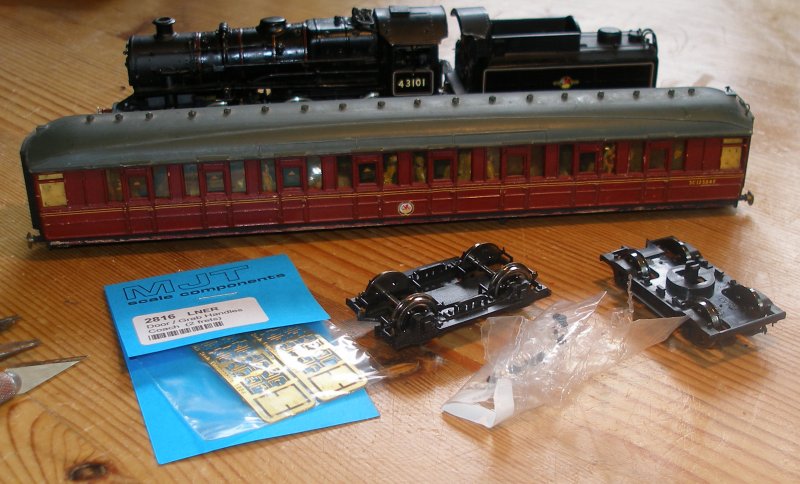 Parts required to make a Gresley Route Learning Carriage in OO