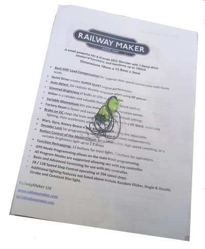 The 'Railway-Maker' DCC decoder that failed