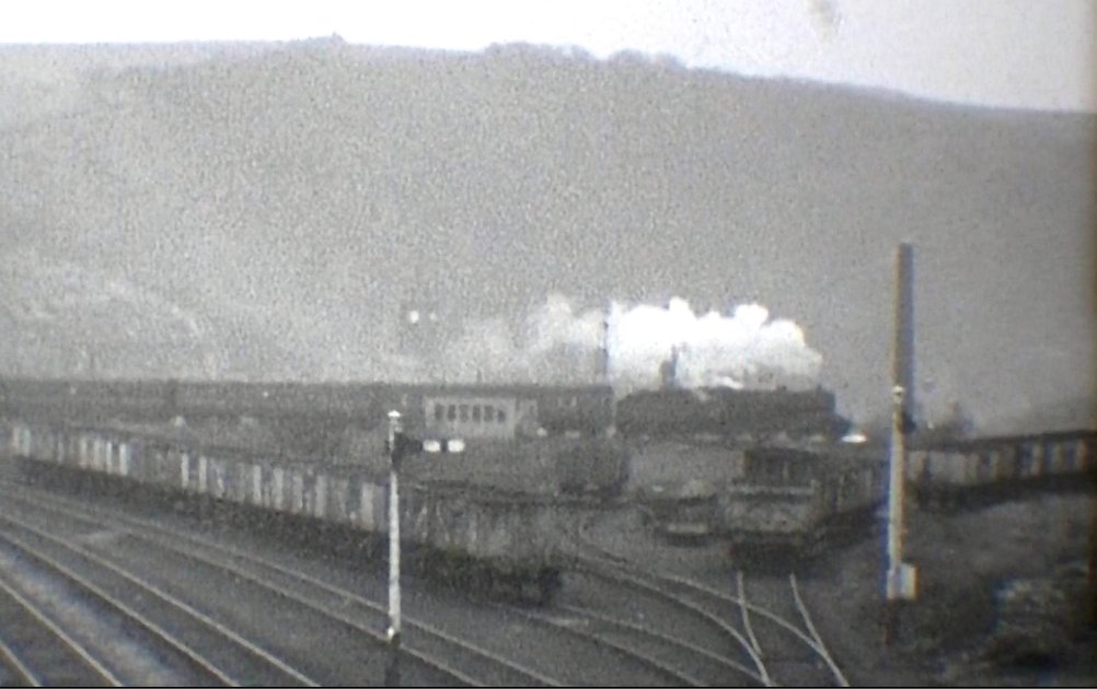 Crab with empty excursion stock heads 'right line' from Todmorden West to Stansfield Hall Junction courtesy 'Steam World' TeleRail video  and Richard Greenwood.