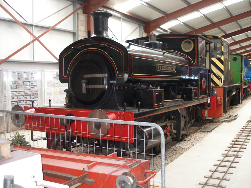 'J N Derbyshire' was built at the Caledonia works of Andrew Barclay & Sons in Kilmarnock, as seen at the Ribble Steam Centre.