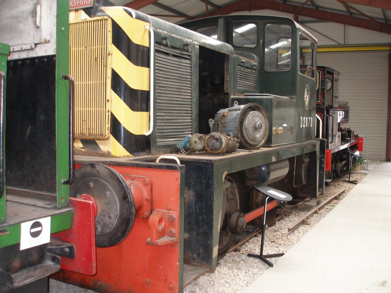 Built by the Yorkshire Engine Company to works number 2677 in 1960. Formerly numbered DH1, it used to work at the St Helens glass works of Pilkington Brothers Ltd, who generously donated the locomotive in November 1982. The diesel is similar to the now defunct BR Class 02, except for not having vacuum brake equipment and other minor details. It has thus been restored in BR livery as D2870, the next one in the series.

The loco arrived in Preston on 30th March 1999, and D2870 is currently awaiting full restoration whilst being a worthy addition to the museum exhibits.