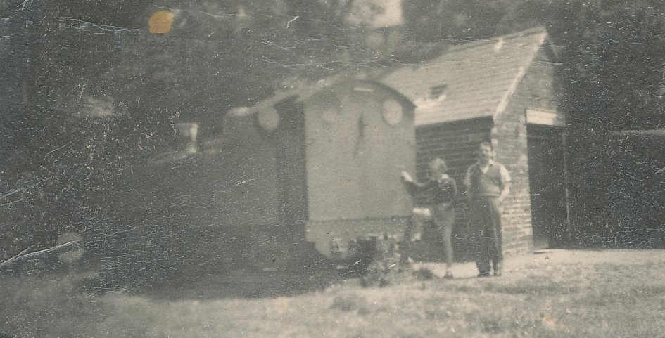 Russell stored outside the embryonic Narrow Gauge Museum at Towyn Wharf station in the late 1950s