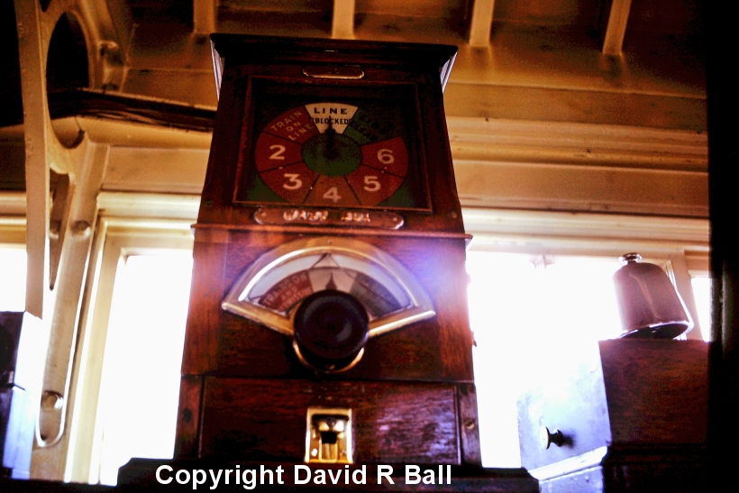 Sowerby Bridge signal box interior 1971 showing block instrument