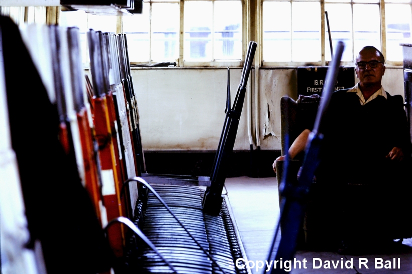 Sowerby Bridge signal box interior 1971