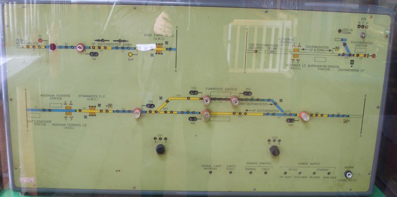 Southminster branch Signal Box panel as seen at Mangapps Farm Railway Museum.