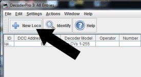 'New loco' tab on JMRI DecoderPro 3