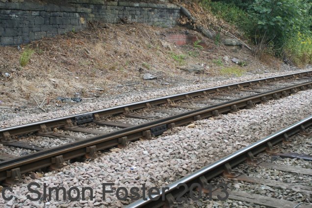 Footprint of Stansfield Hall Junction signal box 2013.