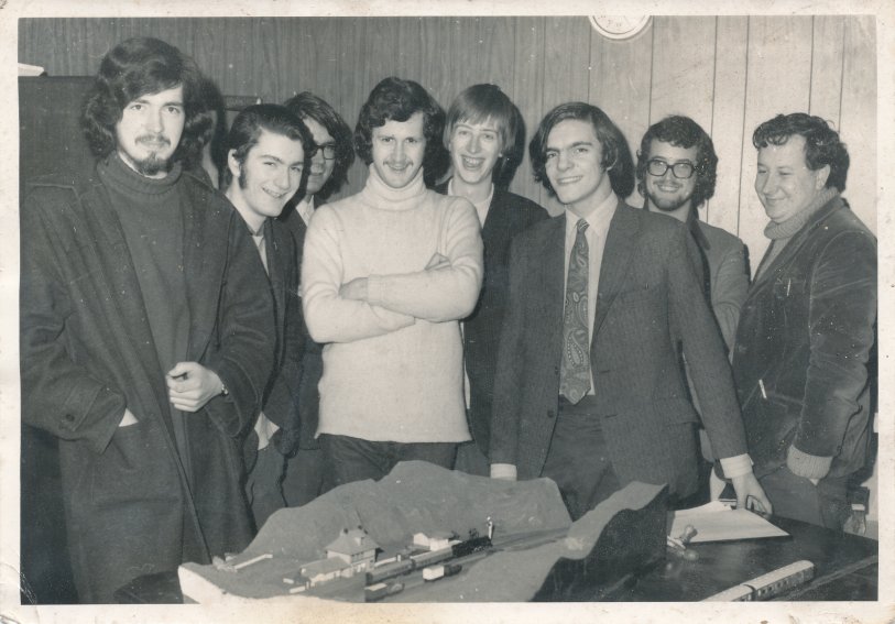 The Steamport Model Railway Club circa 1972 on Friday club night. Left to right: Keuth Wallace, Jonathan Wray, Tom Bell, Phil Kirby, Phil Mouldycliff, Nick Woods and Chris Young Photo coutesy of Trinity Mirror