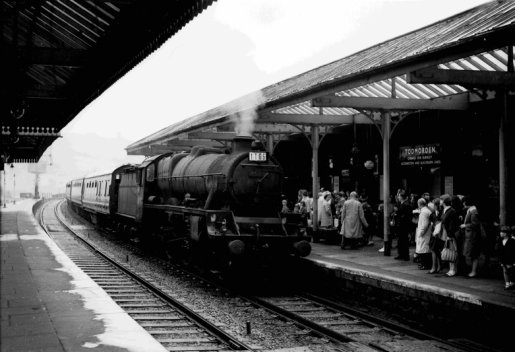 Jubilee 45711 arrives at Todmorden with another excursion for the Lancashire coast in 1963