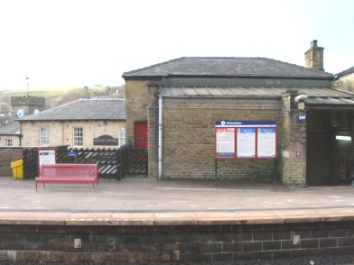 Todmorden Railway Station: Main station building, platform side, first section moving from east top west on 19 April 2013