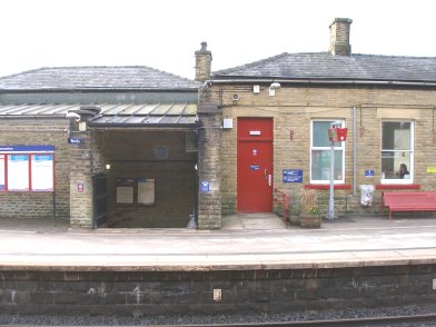 Todmorden Railway Station: Main station building, platform side, second section moving from east top west on 19 April 2013