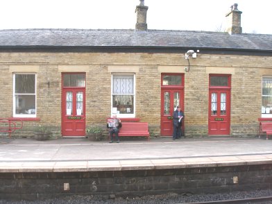Todmorden Railway Station: Main station building, platform side, fourth section moving from east top west on 19 April 2013