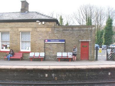 Todmorden Railway Station: Main station building, platform side, seventh section moving from east top west on 19 April 2013