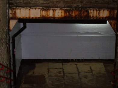 View down the stairs from Platform 2 at Todmorden Railway Station on 19 April 2013