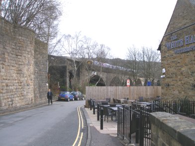 Todmorden Railway Station: Retaining wall under platform 1: section 9 moving eastwards on 19 April 2013