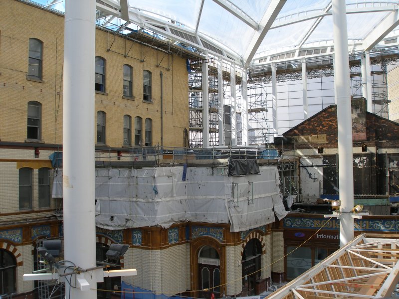 Manchester Victoria Railway Station 11 April 2015 on the occasion of a guided tour organised by the Lancashire & Yorkshire Railway Society: main concourse looking toward the old refreshment room