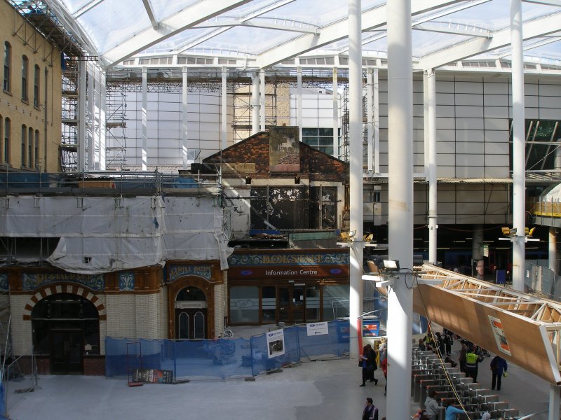 Manchester Victoria Railway Station 11 April 2015 on the occasion of a guided tour organised by the Lancashire & Yorkshire Railway Society:  concourse showing new ticket barriers