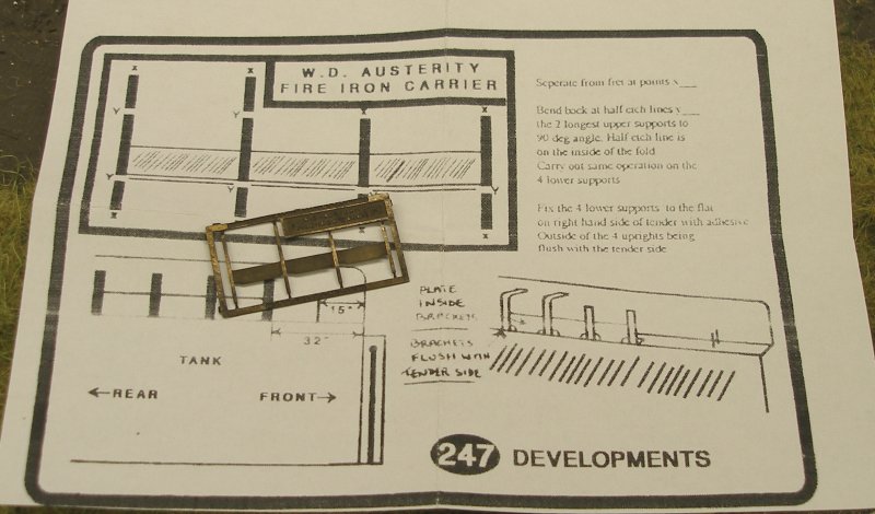 247 Developments WD 2-8-0 fire iron etch and instructions