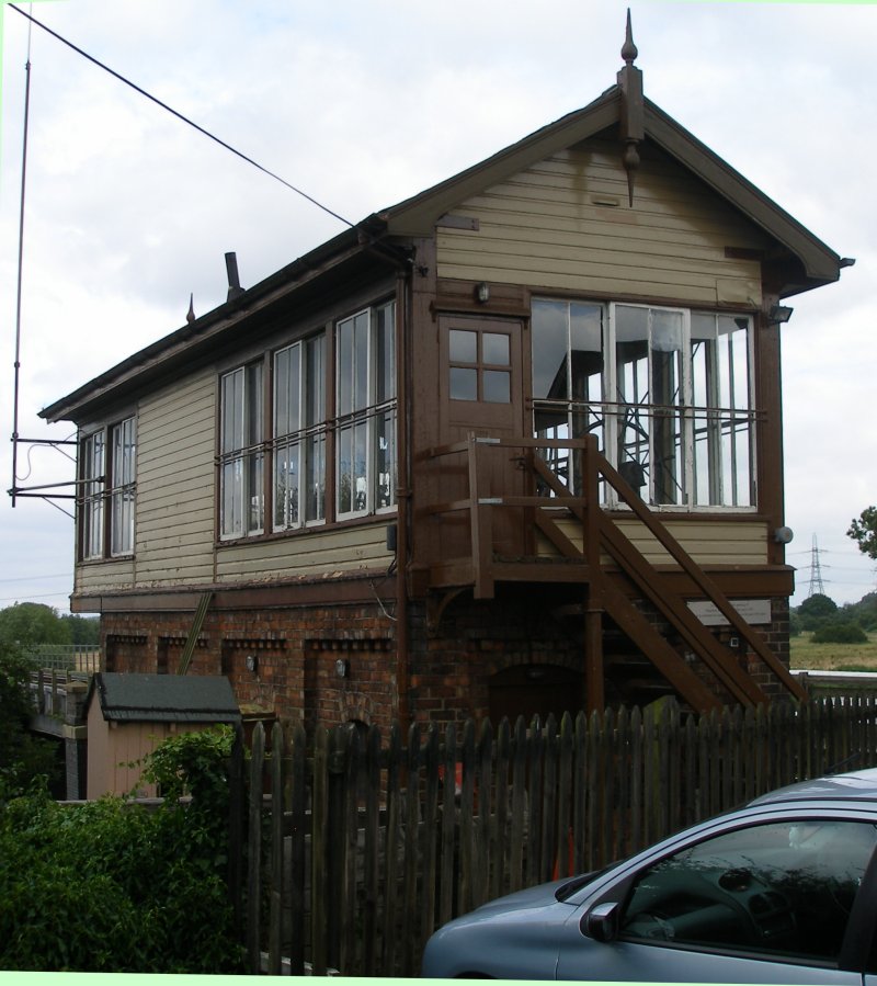 Wansford Signal Box, Nene Valley Railway, June 2015: rear three quarters