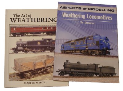 Two classic model railway weatherig 'bibles': Martyn Welch's 'The Art of Weathering' and Tim Shackleton's 'Aspects of Modelling: Weathering Locomotives'