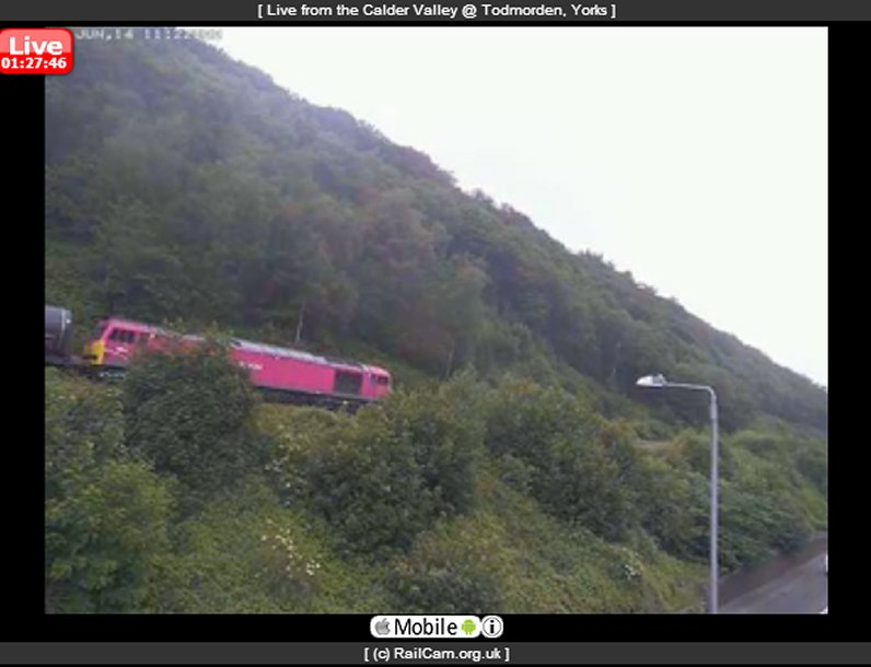 Freight 648F couaght passing Eastwood at 11.20 on Friday 20 June 2014 by RailCam.