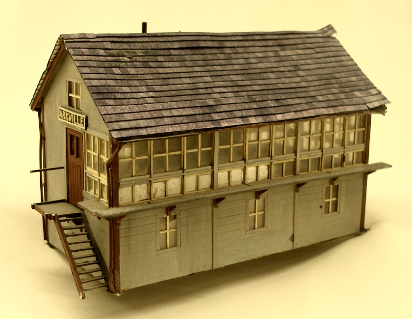 Arkville Model Railway, East Lancashire: Arkville Signal Box, based on Dewsbury East Junction, as per plans in the September 1964 issue of the Railway Modeller.