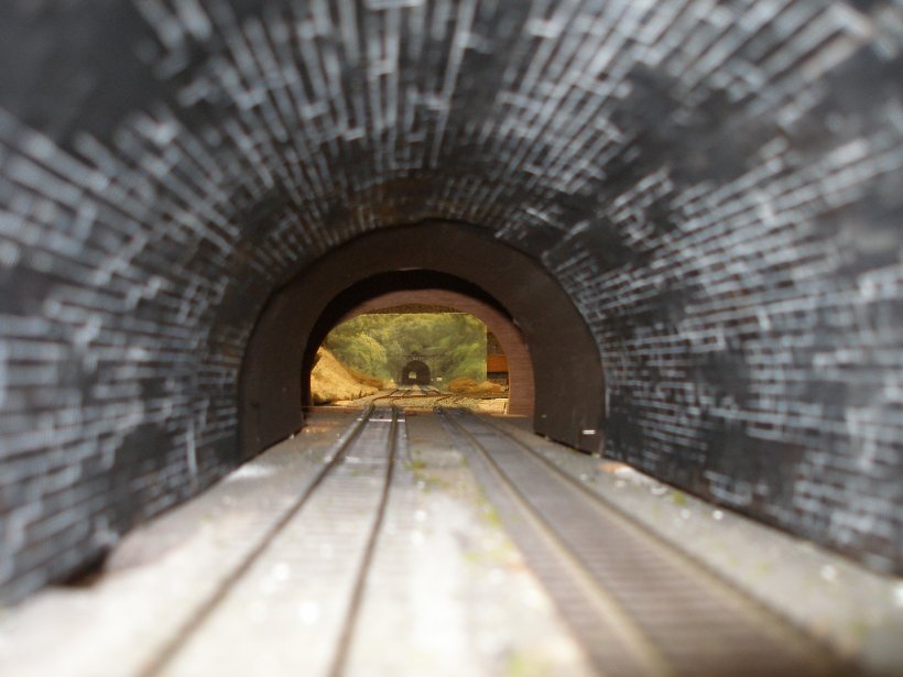 Hall Royd Junction diorama illusion, as seen from inside Millwood Tunnel