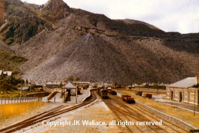 Blaenau Ffestiniog North Wetern Station in August 1966 with a Black 5 in attendance on the daily pick-up frieght.