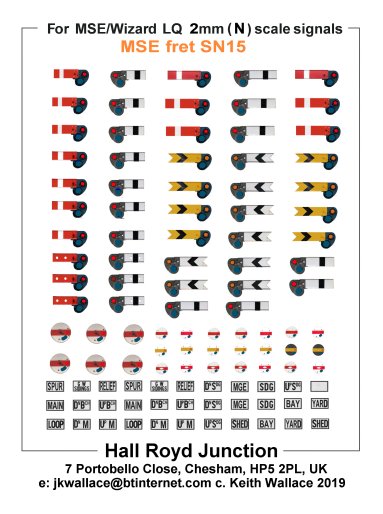 2mm N scale Waterslide transfers for Great Western/BR (Western Region) lower quadrant semaphore signal arms containing home and distant arms, shunting and calling arms, and track circuit and telephone plates.