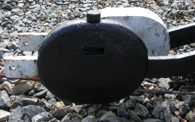 Restored Lancashire & Yorkshire Railway signal balance weight.